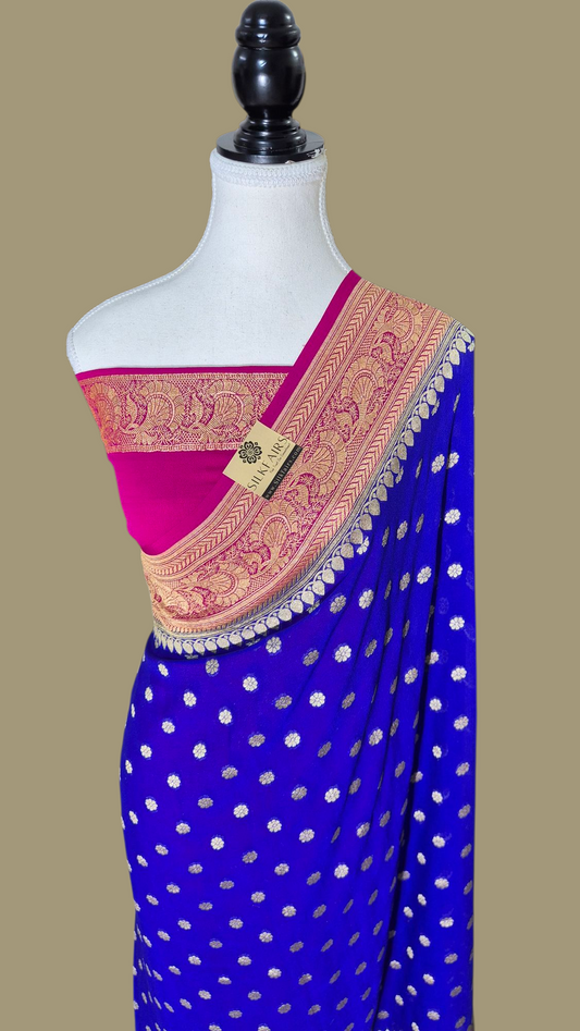 Khaddi Georgette Handloom Banarasi Saree