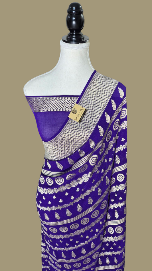 Khaddi Georgette Handloom Banarasi Saree