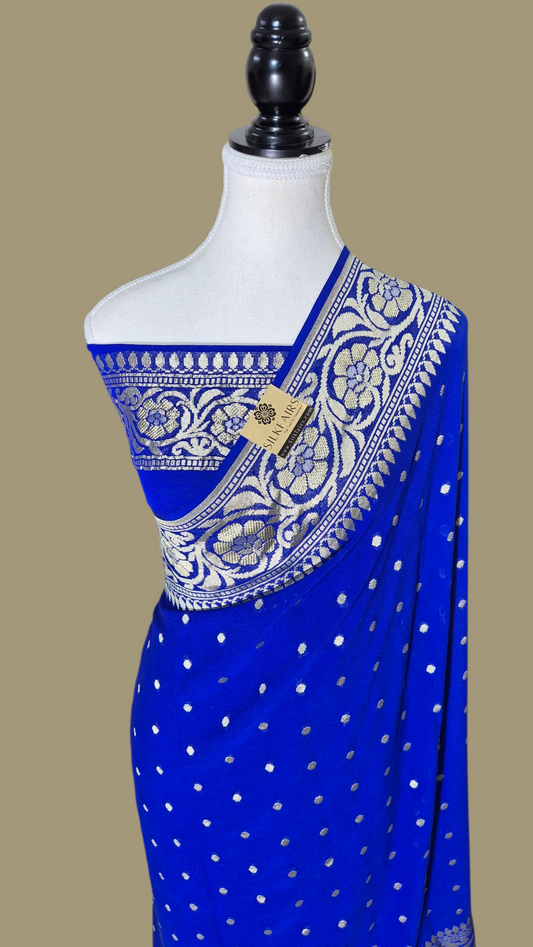 Khaddi Georgette Handloom Banarasi Saree