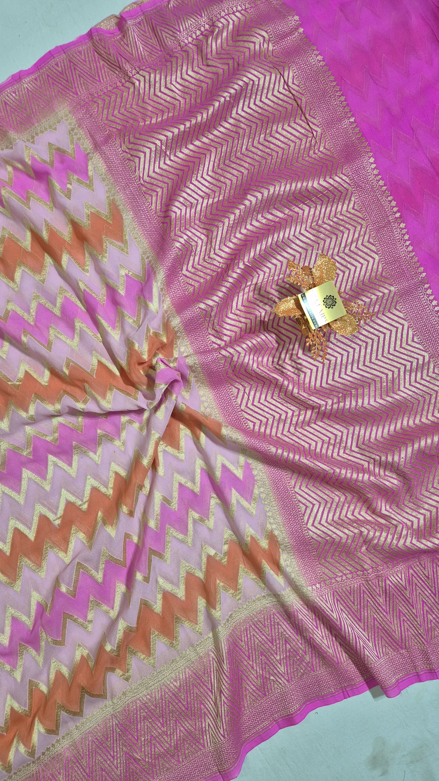 Khaddi Georgette Handloom Banarasi Saree