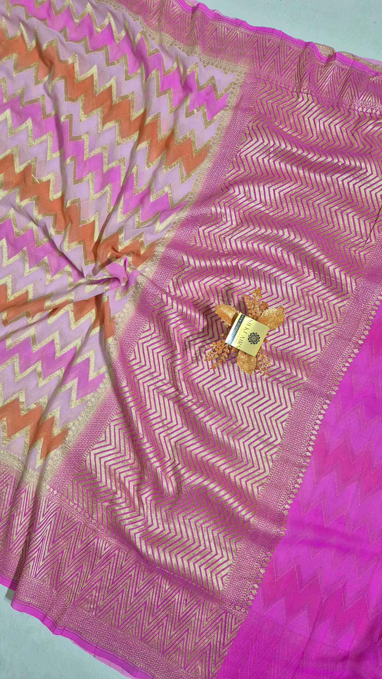 Khaddi Georgette Handloom Banarasi Saree