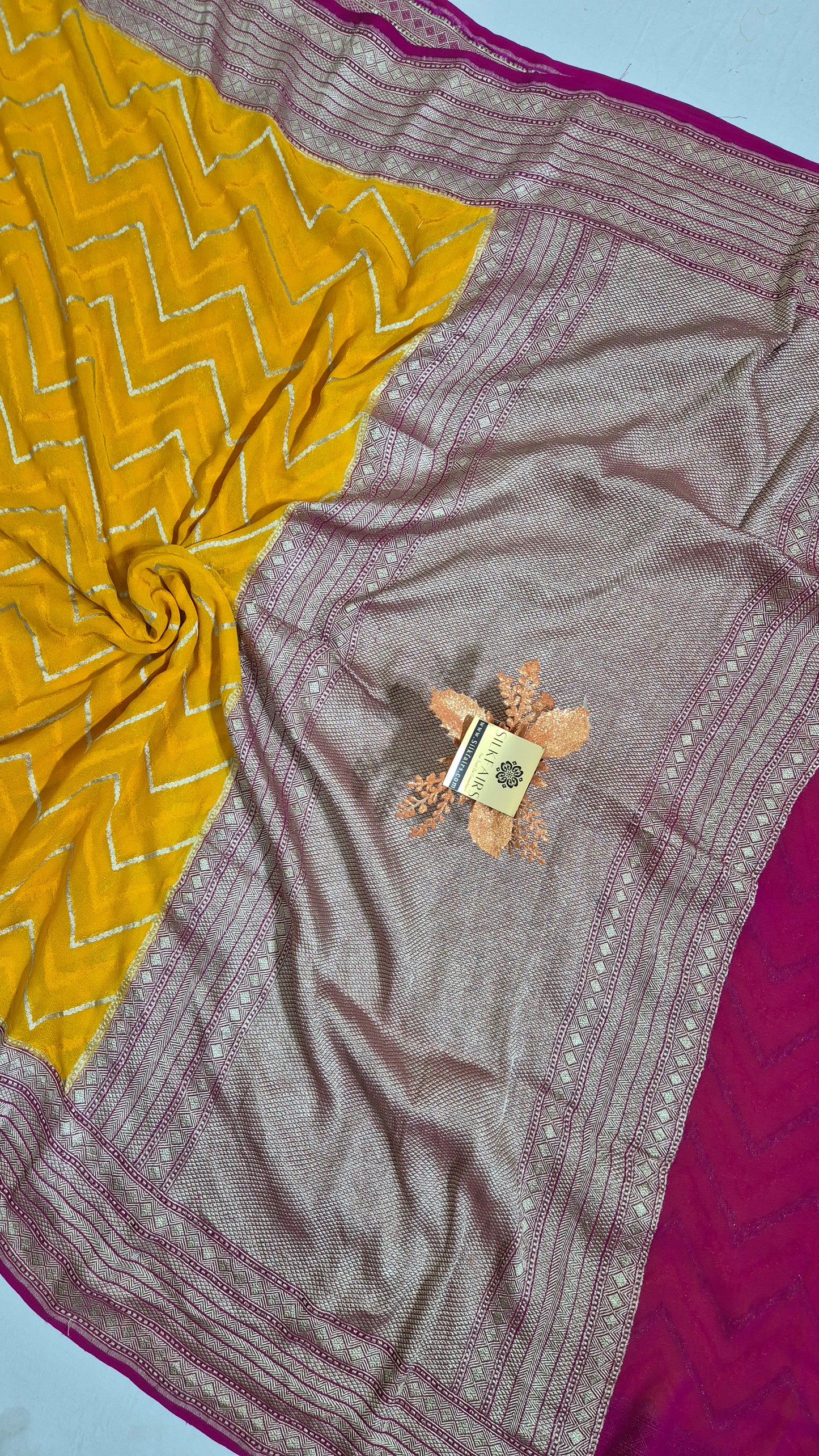 Khaddi Georgette Handloom Banarasi Saree