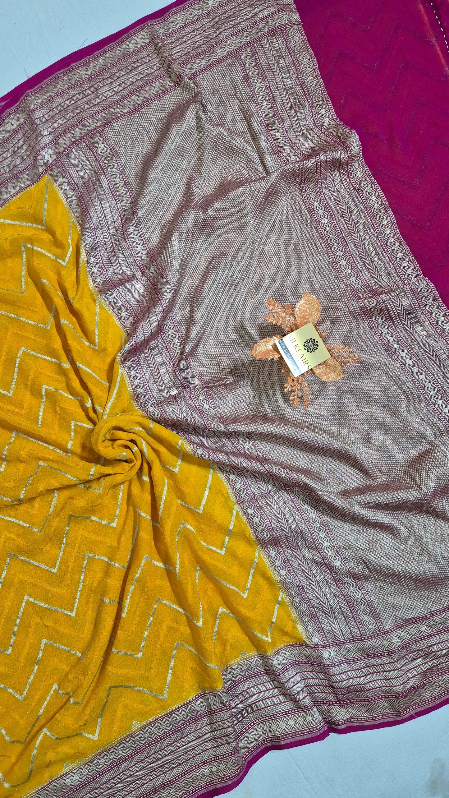 Khaddi Georgette Handloom Banarasi Saree