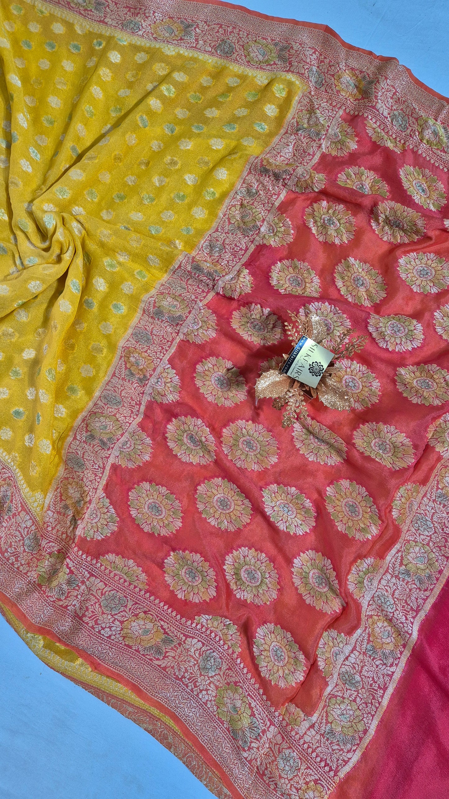Pure Crepe Georgette Banarasi Saree -Meenakari