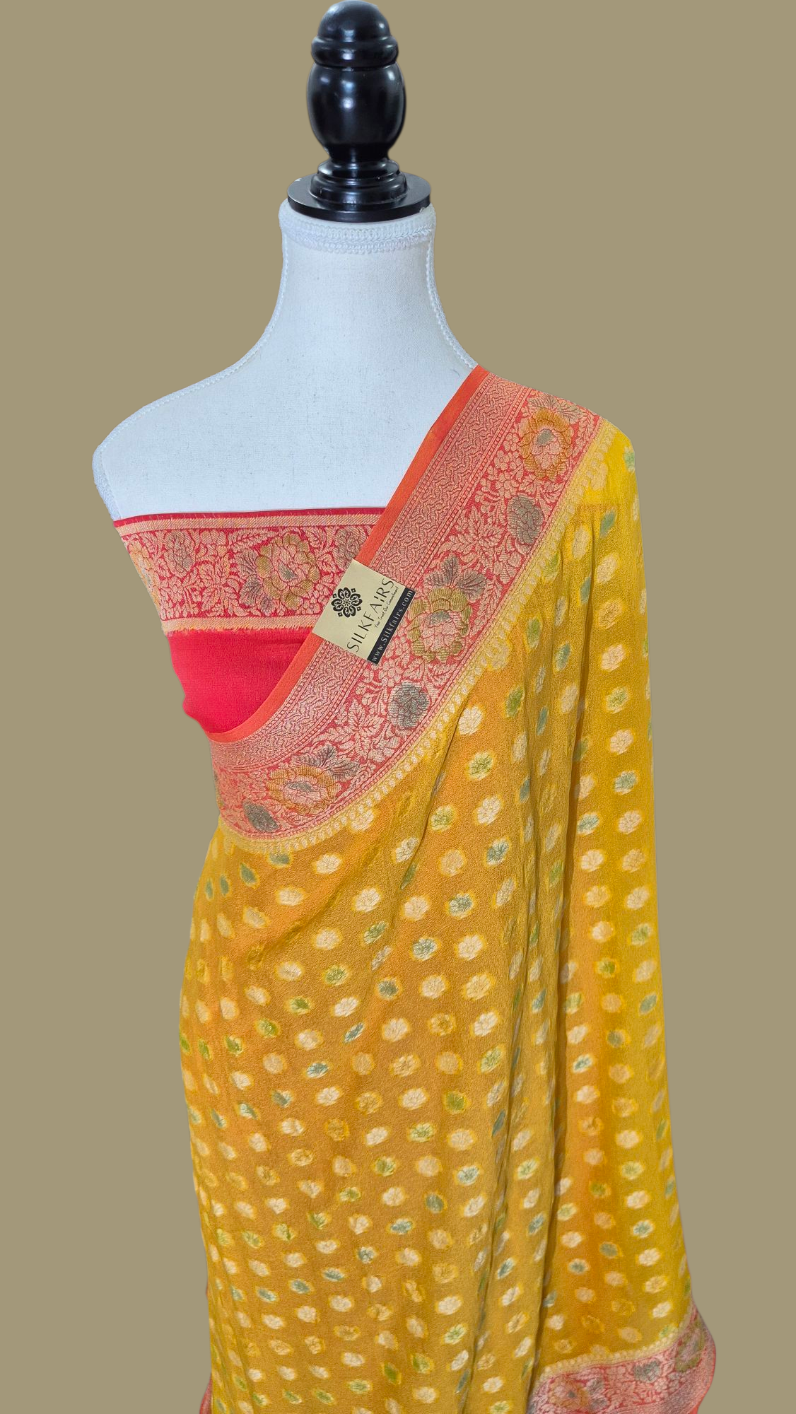 Pure Crepe Georgette Banarasi Saree -Meenakari