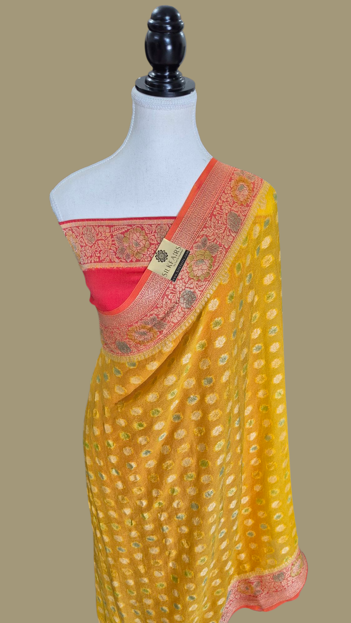 Pure Crepe Georgette Banarasi Saree -Meenakari
