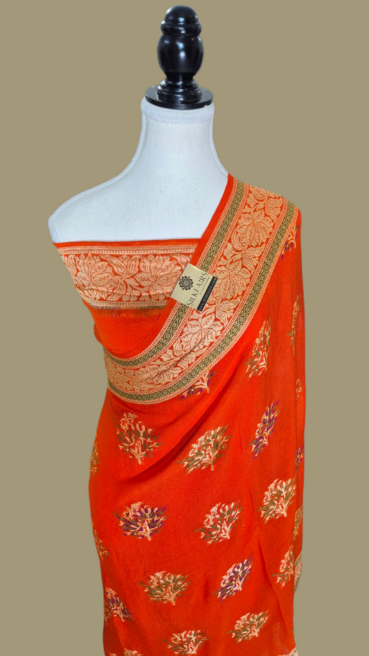 Pure Crepe Georgette Banarasi Saree