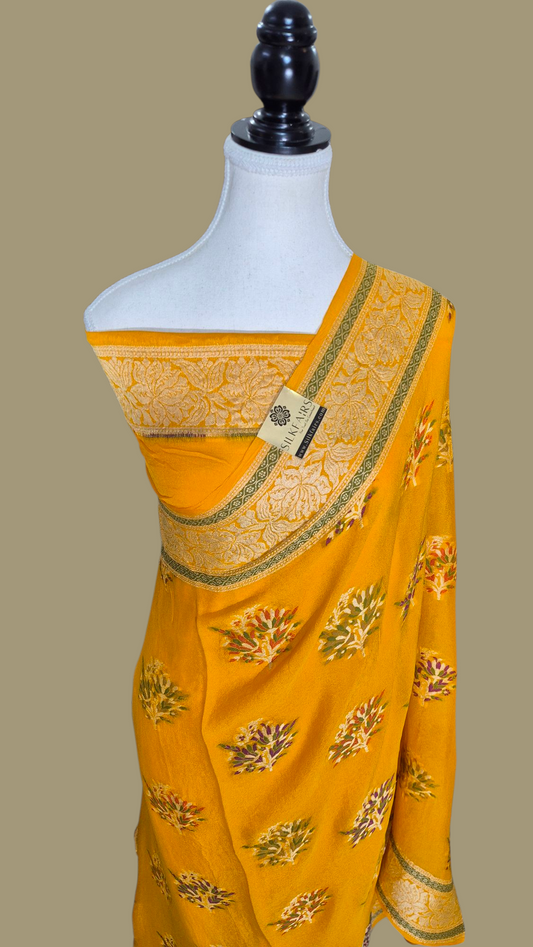 Pure Crepe Georgette Banarasi Saree