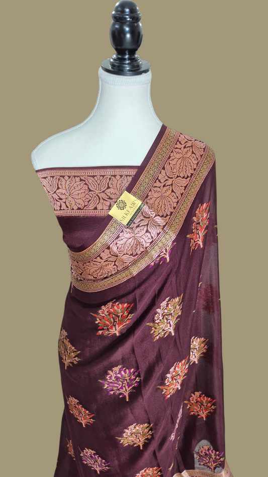 Pure Crepe Georgette Banarasi Saree