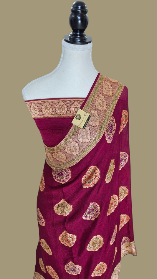 Pure Crepe Georgette Banarasi Saree