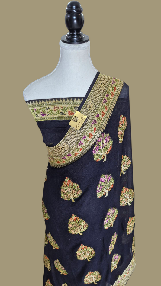 Pure Crepe Georgette Banarasi Saree