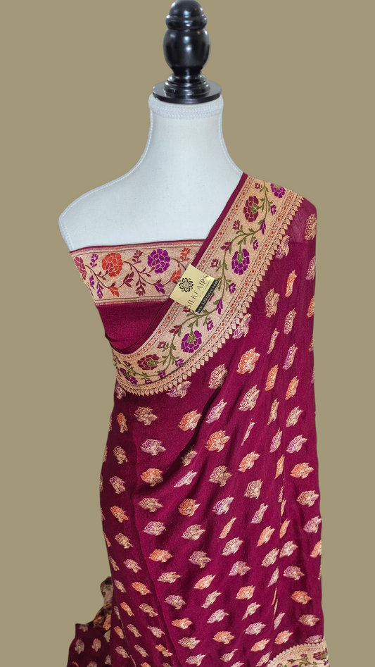 Pure Crepe Georgette Banarasi Saree